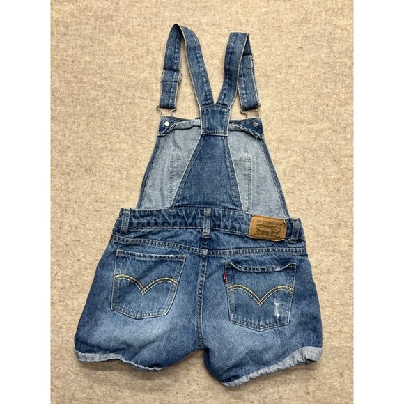 Levi's Distressed Medium Wash Shortall Girls 10 Regular - Picture 5 of 11